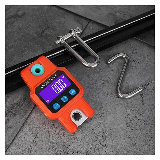 300kg Rechargeable Digital Eletronicos Scale Backlight Hanging Hook Double Accuracy Fishing Travel Weighing Scale Multiple Functions(Orange)