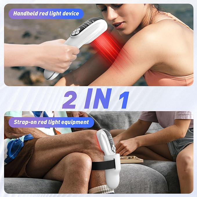 KTS Infrared Red Light Therapy Device for Dogs and Humans, Laser Therapy Devices with Straps for Muscle and Joint Pain Relief, Models:HD-Cure (White)