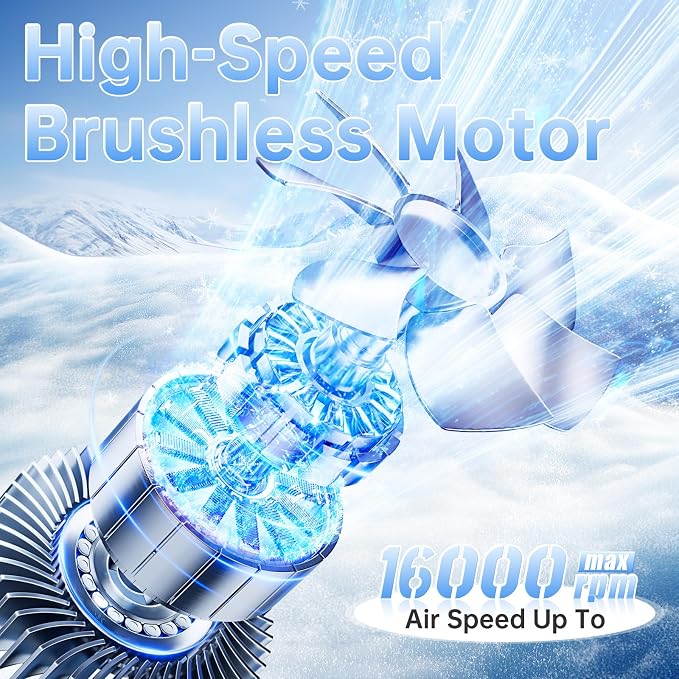 2025 AI portable neck hanging fan can charge mobile phones, 4-speed, powerful turbo airflow, with lighting, personal chest fan can work for up to 50 hours, hands-free neck wearable and portable