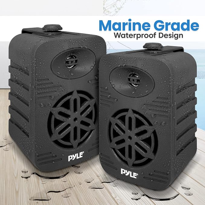 PyleUsa Bluetooth Indoor Outdoor Speakers Pair - 500 Watt Dual Waterproof 5.25” 2-Way Full Range Speaker System w/ 1/2” High Compliance Polymer Tweeter - Home, Boat,Deck, Patio, Poolside - PDWRBT56BK