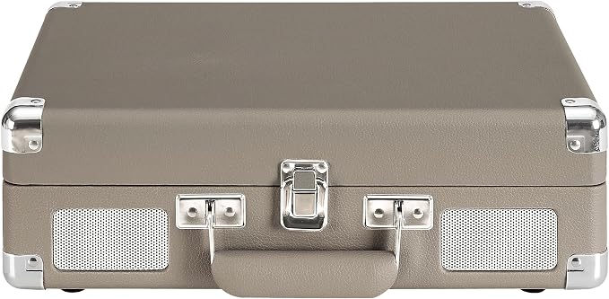 Crosley CR8005F-TE Cruiser Plus Vintage 3-Speed Bluetooth in/Out Suitcase Vinyl Record Player Turntable, Taupe