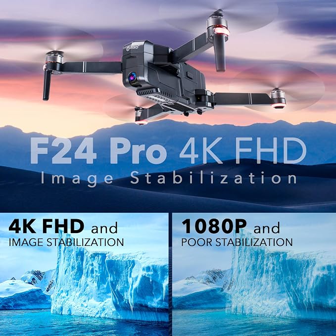 Contixo F24 Pro 4K UHD Foldable Drone – 30 Min Flight Time, Brushless Motors, Advanced GPS Navigation, Intelligent Flight Modes, Wi-Fi FPV, Auto Return to Home, Optical Flow Positioning