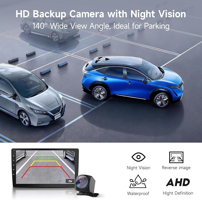 Haudio 10.1" Wireless Double Din Car Stereo with Bluetooth, Wireless CarPlay and Android Car Stereo, Backup Camera, GPS Navigation, Free APK Download and Deletion, FM, Voice Control, Mirror Link