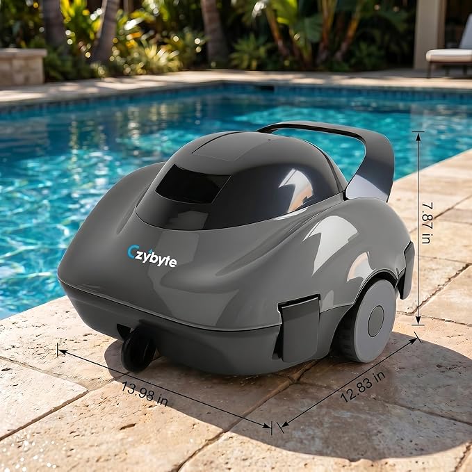 Robotic Pool Cleaner, Cordless Pool Vacuum with 18.5 GPM Powerful Suction,120-Min Runtime, Self-Parking, Pool Vacuum for Above-Ground & Flat Pools to 860 sq.ft，Gray