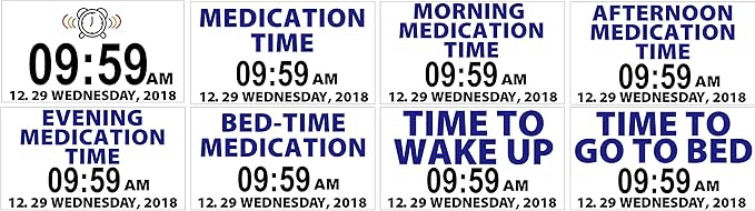 Santek Medicine Reminder Alarm Day Clock Calendar Digital Picture Frame with Big Clear Color Display for Senior Kids Dementia Alzheimer's Memory Loss and Forgetful Minds with AC Adapter (Black)