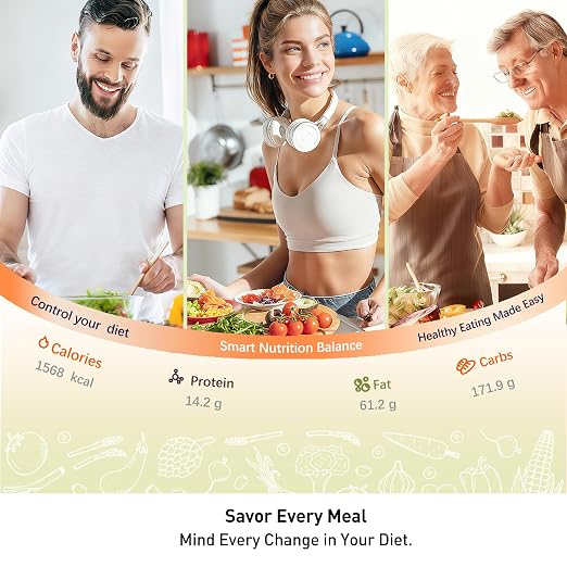 Kitchen Scales Food Scales Calorie Counting Nutrition Food Scale with Free App & Bluetooth Tracks 20 Nutrients. 1g/0.1oz Precision Tare Function – For Weight Loss, Fitness, Baking & Meal Prep