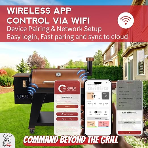 PID WiFi Pellet Trapezoidal Grill Controller Replacement for Pit Boss Copper (Austin XL 1000, Classic 700, Lexington 500) – App Wireless Control Thermostat Board (Replaces CAT-02-PG-AMP)