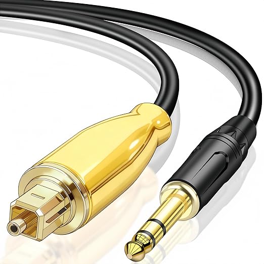 192KHz DAC Optical to 1/4" TRS Converter,Optical Audio Cable to 6.35mm AUX Converter for HDTV DVD Set-top Boxes Out to Speaker Audio Mixer(Unidirectional O-ptical to 6.35mm)