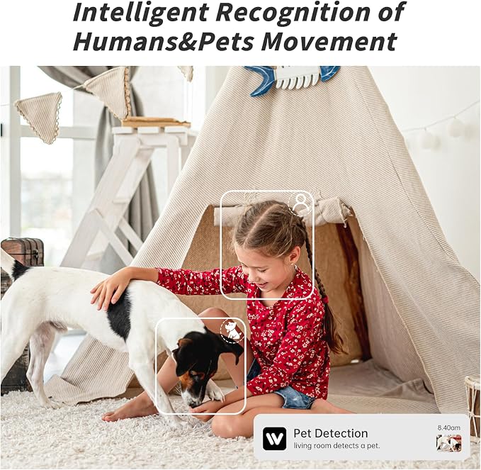 GBIUT Indoor Camera 5G&2.4G WiFi Cameras for Home Security Instant 911 Alert, 360° Pan/Tilt Baby Monitor/Dog/Pet Camera AI Motion Detection Night Vision, Speaker, US Cloud Storage (2-Pack)
