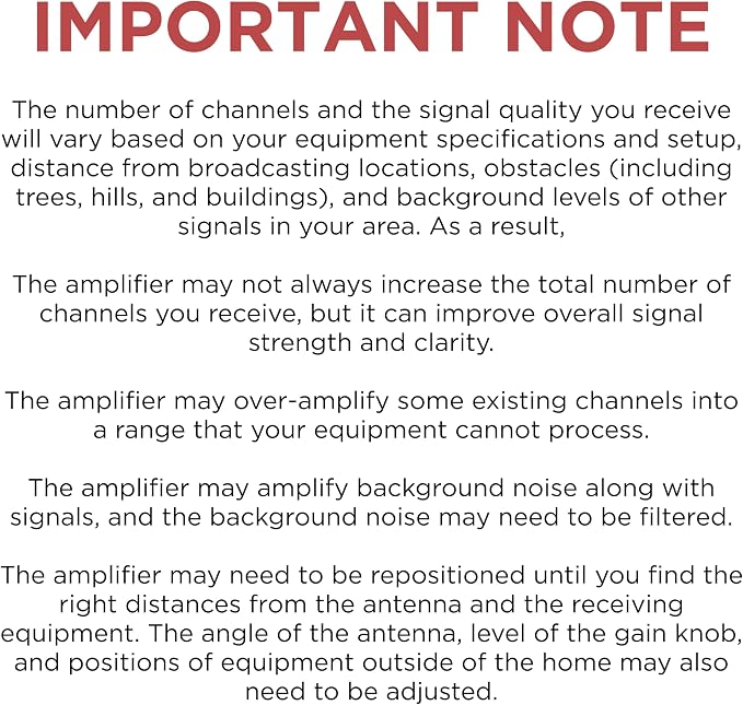 THE CIMPLE CO - TV Antenna Amplifier Kit with Coax - Digital TV Signal Booster with RG6 Coaxial Cable - Adjustable Gain, 24 dB Distribution, NTSC, ATSC, FM, UHF, VHF, 1000 MHz - Indoor Use Only