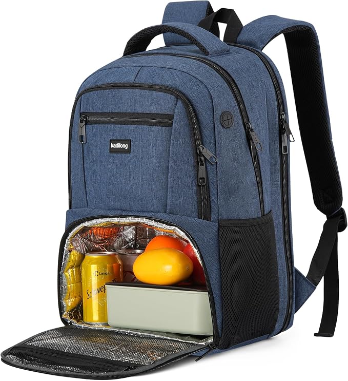 kadilong 17.3 Inch Insulated Backpacks with Cooler Compartment,School Laptop Backpack Lunch Box for Teens Boys Men Women,Bookbag for Work Business College