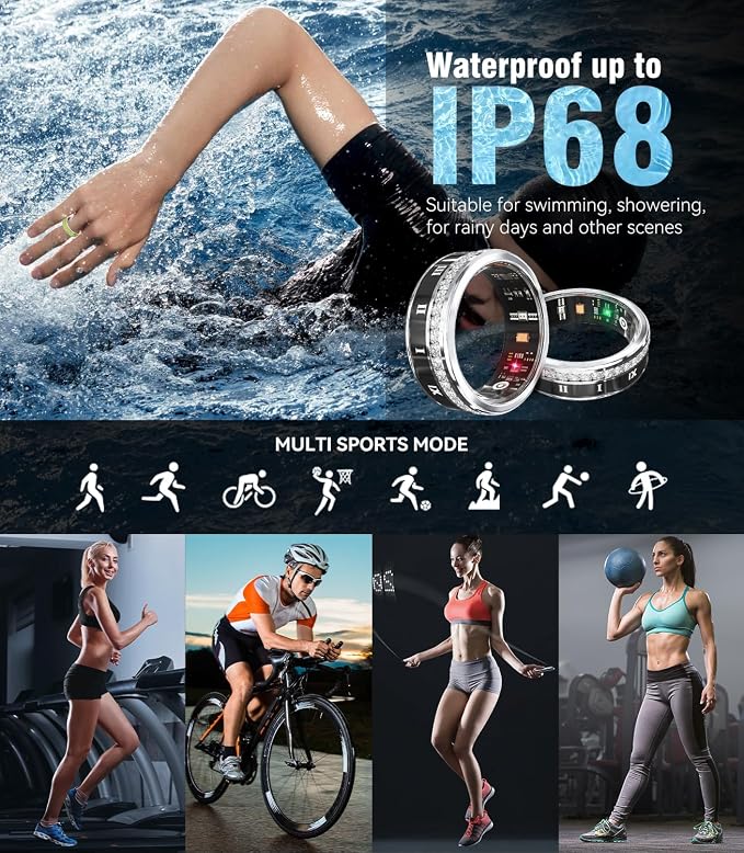 10 Gen Diamond Smart Ring and Wireless Charging Case【Industry Ranking No.1 – 0 Measurement Error】 2026 Smart Ring for Women & Men for Sleep Tracking Wearable Device,Fitness Ring 11#