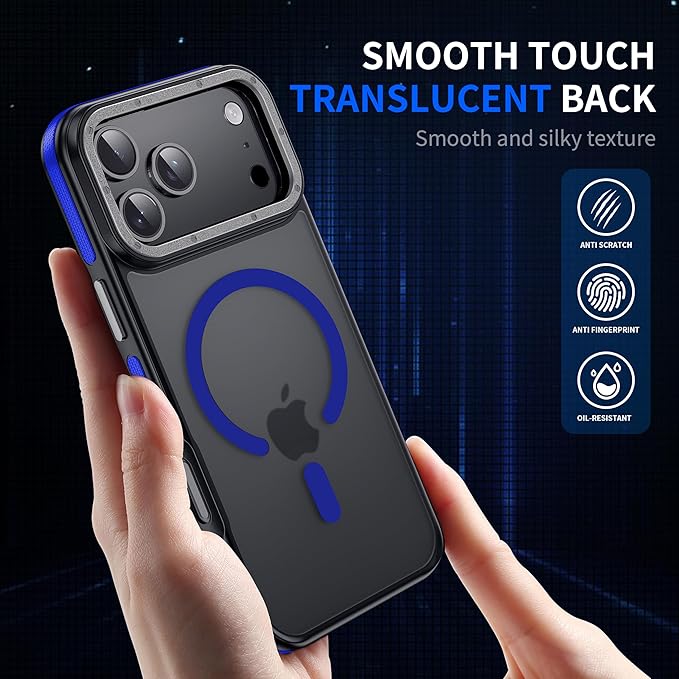 Strong Magnetic for iPhone 17 Pro case with Camera Lens Protector [10Ft Military-Grade Protection] Compatible with MagSafe Shockproof Slim Thin Cover case for iPhone 17 Pro 6.3 inch, Blue