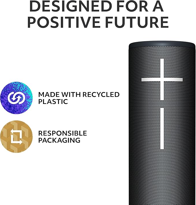Ultimate Ears MEGABOOM 4 Portable Waterproof Bluetooth Speaker, 360-Degree Sound, Thundering Bass, 147ft Range, 20-Hour Battery, Floating Speaker - Black (Renewed)