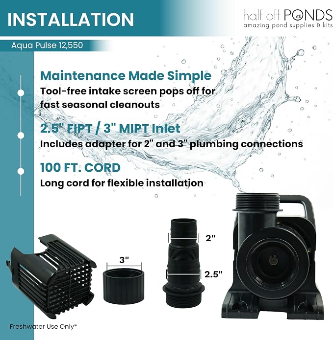 Half Off Ponds Submersible Pond Pump, 12,550 GPH