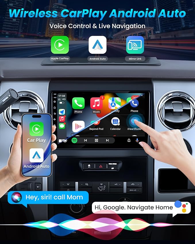 4G RAM 64G ROM Car Radio for Ford F150 2009-2014: Upgrade 9" 1280 * 800 HD Touchscreen Stereo - Wireless Carplay Android Auto GPS 5G WiFi GPS Navigation Bluetooth EQ FM RDS Backup Camera