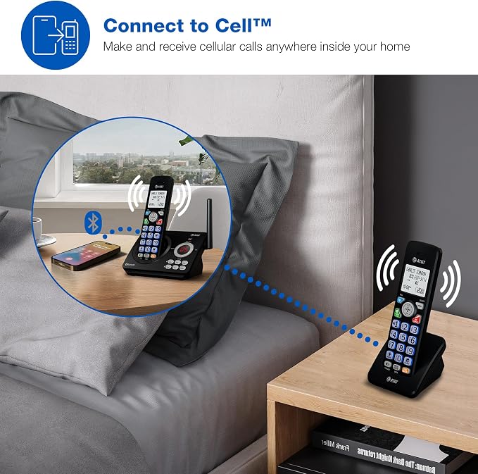 AT&T Accessory Handset for DL72X79 Series Cordless Phone with Bluetooth Connect to Cell, DECT 6.0, Big Buttons, Unsurpassed Range, ECO Mode, Backlit Display, Supports Up to 5 Total Handsets: DL70079