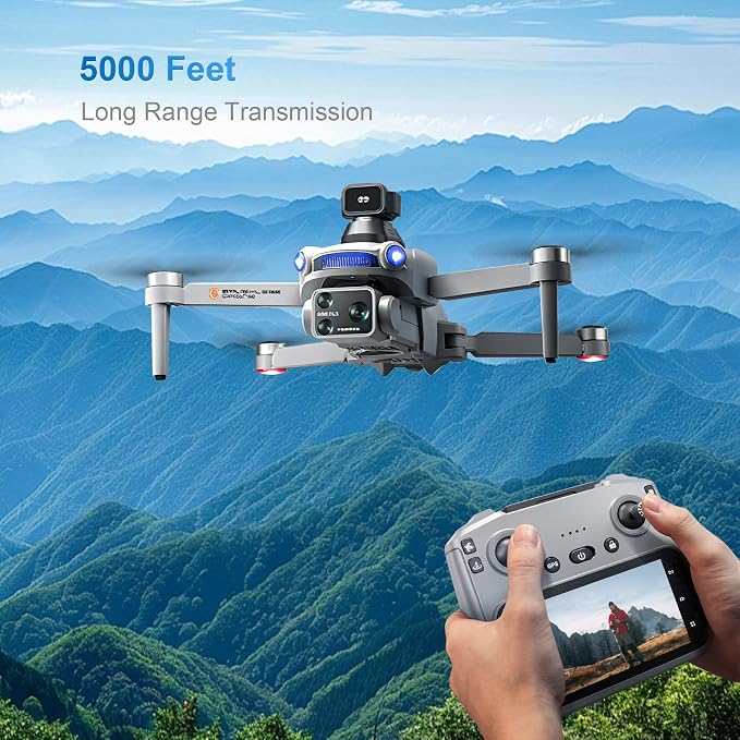S119 4K Drone with Camera for Adults, GPS Auto Return, Obstacle Avoidance, Brushless Motor, 5G Screen Remote, 2 Batteries 50 Min Flight, Dual Camera 120° Wide-Angle, 2000M Range, 120M Altitude FPV Quadcopter