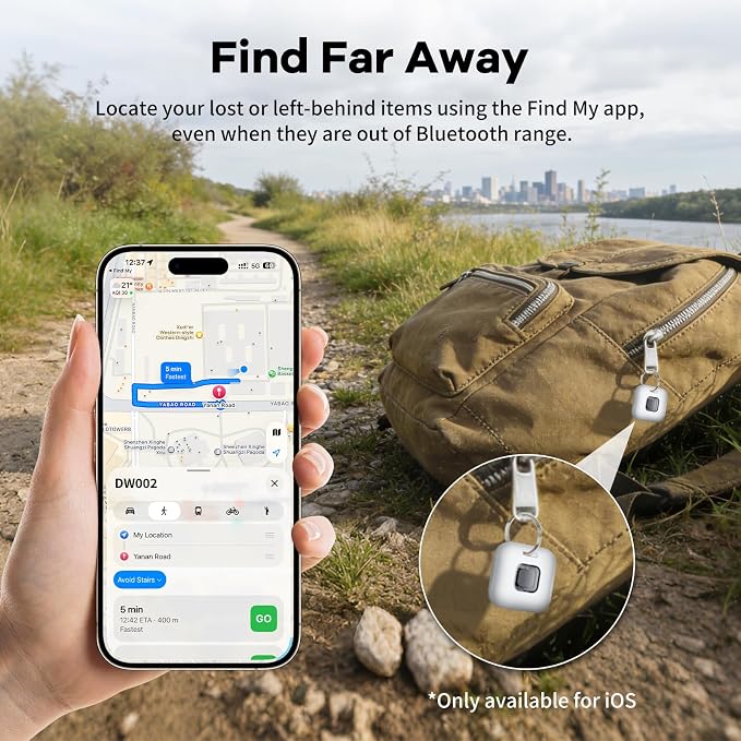 Hoxe Dual System (iOS & Android) Air Tracker Tags 4 Pack, 2026 New Key Finder Tracker Tag Work with Apple Find My & Google Find Hub App, White Smart Tag Suitable for Key, Bag, Luggage, Pet, Car, etc