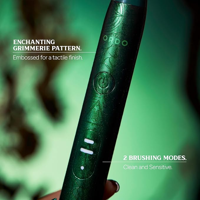ORDO x Wicked Sonic Lite Electric Toothbrush | Rechargeable Sonic Toothbrush for Adults & Teens with USB-C Charging, 2 Modes & Travel Cap, Elphaba Thropp