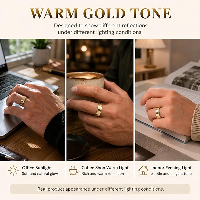 Smart Ring Health & Fitness Tracker for Men & Women, Heart Rate, SPO₂, Sleep & Activity Monitoring, IP68 Waterproof, Long Battery Life, Family Care Mode, No Subscription Fee (Rose Gold, 12)