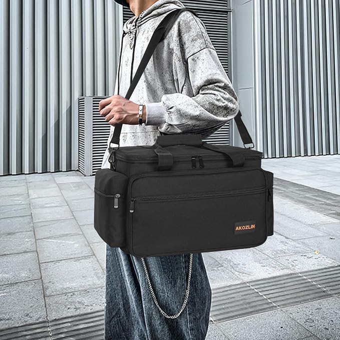 AKOZLIN Cable File Bag with Detachable Dividers for DJ Gear, Sound Instrument Accessories
