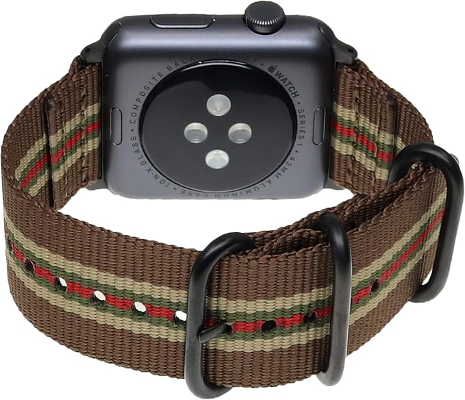 Hiking Trail Nylon Band | The Original Rugged Compatible with Apple Watch Band for Men & Women - Soft, Breathable, Woven Water-Resistant Nylon Mens iWatch Strap | Fits Ultra 2 & Ultra 49mm 46mm 45mm 44mm Series 10 & All Models (Vegas Stripe)