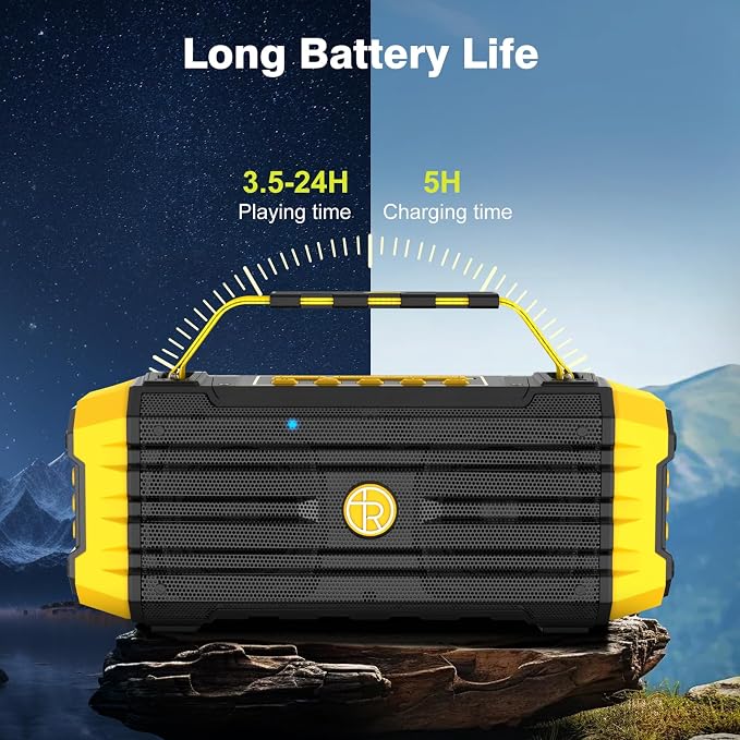TOMPROAD Portable Bluetooth Speaker 120W Peak 80W Wireless Speakers, TWS Pairing, Deep Bass, Hi-Fi Loud Speaker, IPX6 Waterproof, DSP Sound Boombox for Outdoor, Camping, Party, Beach