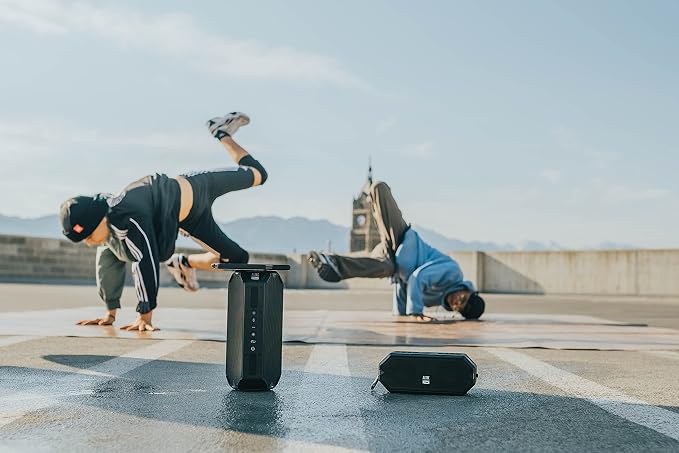 Altec Lansing - HydraBlast Wireless Portable Bluetooth Speaker, IP67 Waterproof for Parties, USB C Rechargeable Outdoor Speakers with Built in Phone Charger and LED Lights, 20 Hour Playtime