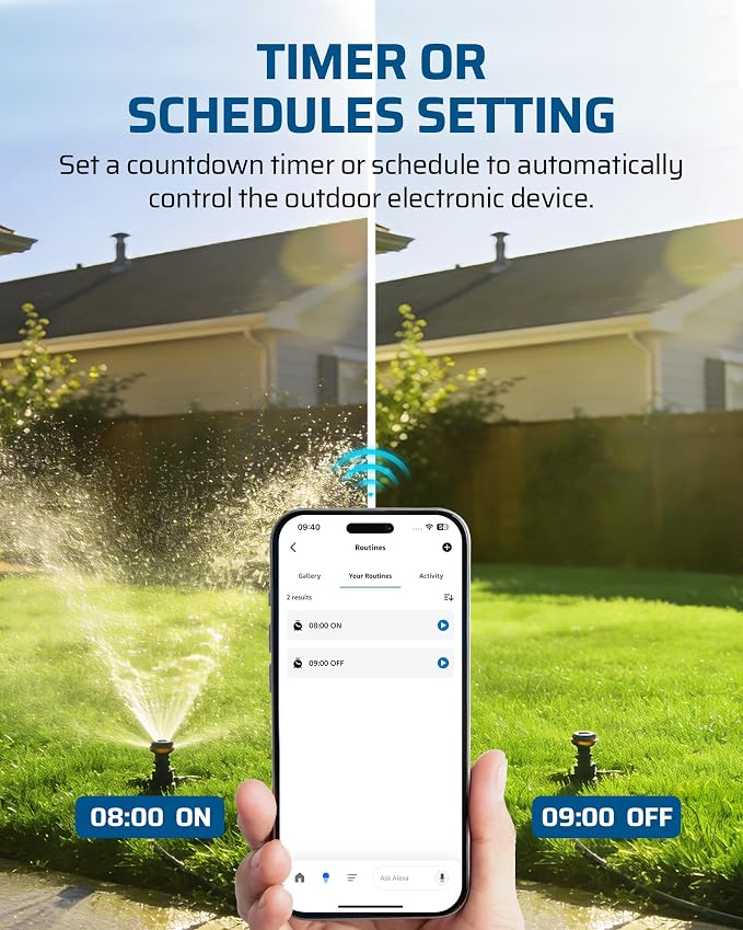 DEWENWILS Matter Pool Pump Timer, Matter Certified Hub Required, 240VAC 3HP 40A Heavy Duty Timer Box, Work with Apple HomeKit, Amazon Alexa, Google Home, SmartThings, 2.4GHz WiFi Only,ETL Listed