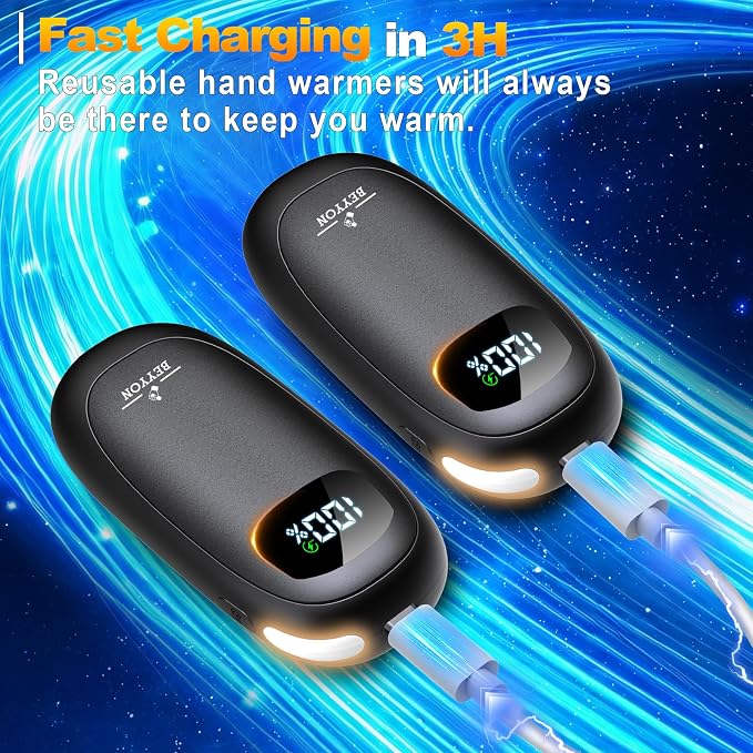 Hand Warmers Rechargeable-Electric Hand Warmers, Max 16 Hrs Warmth Up to 127℉, LED Display & Flashlight, Dual-Side Heating Portable Heater for Golf Hunting Camping for Men Women, Valentine's Day Gifts