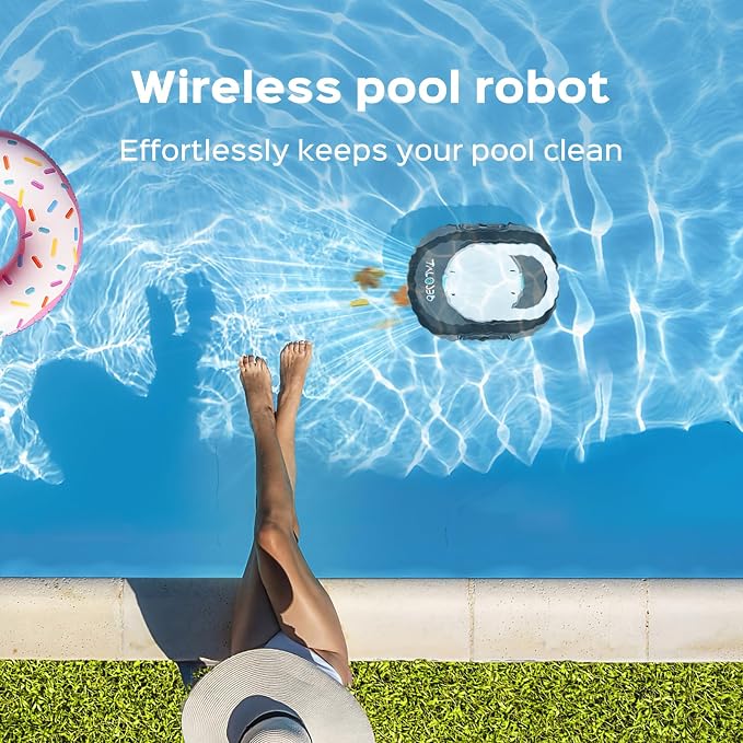 (2026 Upgrade) TALOSBO S1 PRO Robotic Pool Vacuum – Dual-Motor Above-Ground Pool Cleaner, 120 Mins Runtime, Quick Charging, 2.2L Large Filter Basket & Auto-Parking for Easy Retrieval