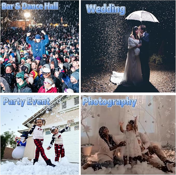 LANGXUN 1500W Snow Machine with Manual & Wireless Remote Control | Large Output Snowmaking Machine for Indoor & Outdoors | Adjustable Snowflake Size | Perfect for Christmas, Weddings, and Parties