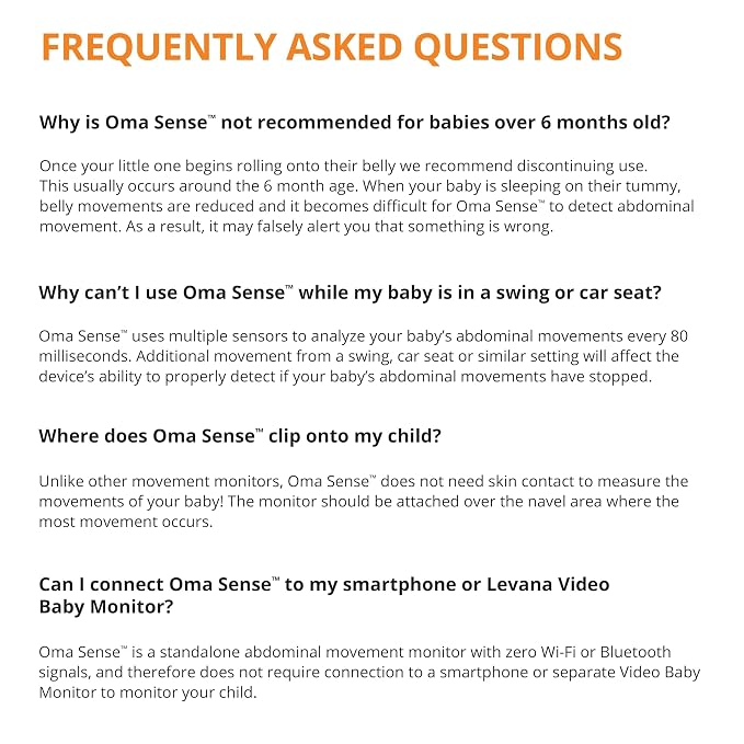 Levana Oma Sense Portable Baby Breathing Movement Monitor with Vibrations and Audible Alerts Designed to Stimulate Baby and Alert Parents