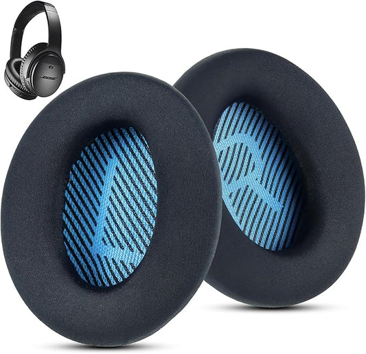 Fabric Comfort Replacement Ear Pads for Bose QuietComfort 35 / QC35 II – Fits QC45 QC25 QC15 QC2 AE2 AE2i AE2w SoundLink & SoundTrue (S3 Style)