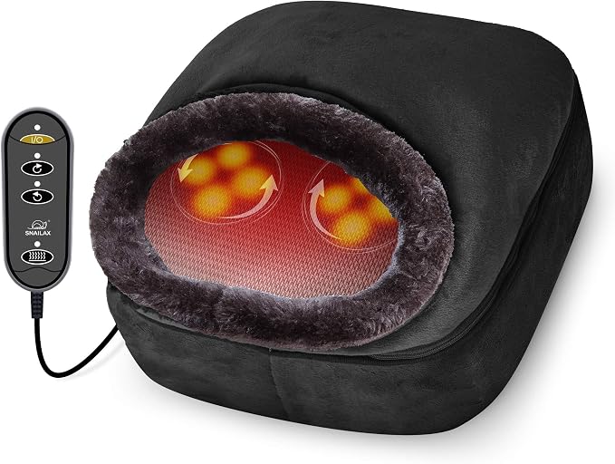 Snailax Shiatsu Foot and Back Massager with Heat - Kneading Feet Massager Machine with Heating Pad, Back Massage Cushion or Foot Warmer,Massagers for Back,Leg,Foot Pain Relief