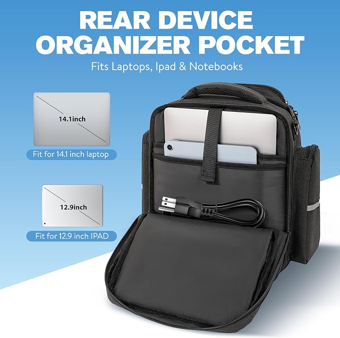 Flight Bag for Pilots, Pilot Bag for Aviation Headset with Padded Protection, Fits Aviation Headset, iPad & Flight Accessories, Multiple Pockets & Shoulder Strap, Gift for Pilots, Black (Bag Only)