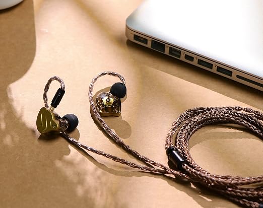 Linsoul Tripowin Amber 32AWG OFC HiFi IEM Cable with Interchangeable 2.5mm/3.5mm/4.4mm Plug, PVC Sleeve Replacement Cable for Audiophile (Recessed 2pin)