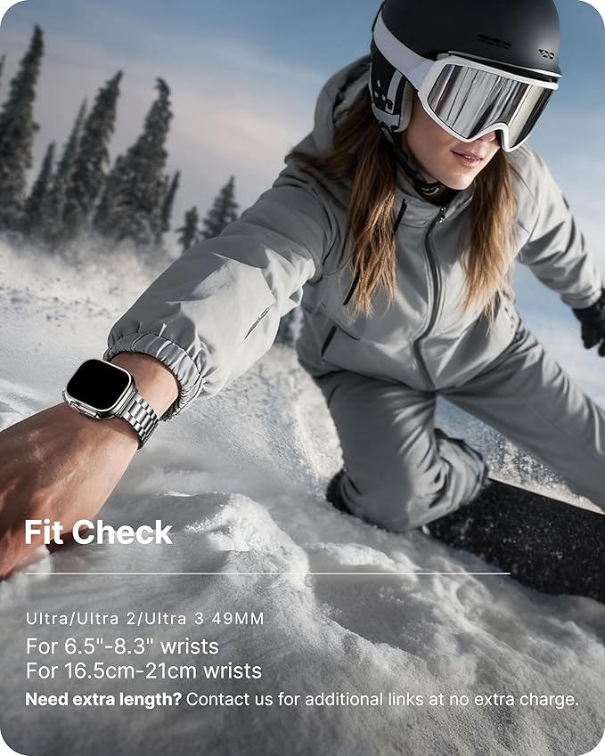 Fullmosa Metal Band Compatible with Apple Watch Bands Ultra3 2 1 49mm, Stainless Steel Strap iWatch Band with Case for Apple Watch, Silver
