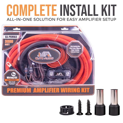 Elite Audio 0 Gauge Amplifier Wiring Kit, 3600W CCA Amp Install Kit – EA-PRMK0