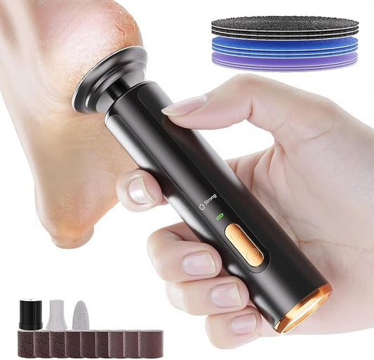 Electric Foot Callus Remover - 2 in 1 Cordless Electric Foot File Nail Grinder,Electric Callus Remover for Feet with 3 Modes,Dry Skin Remover for Feet (Black)