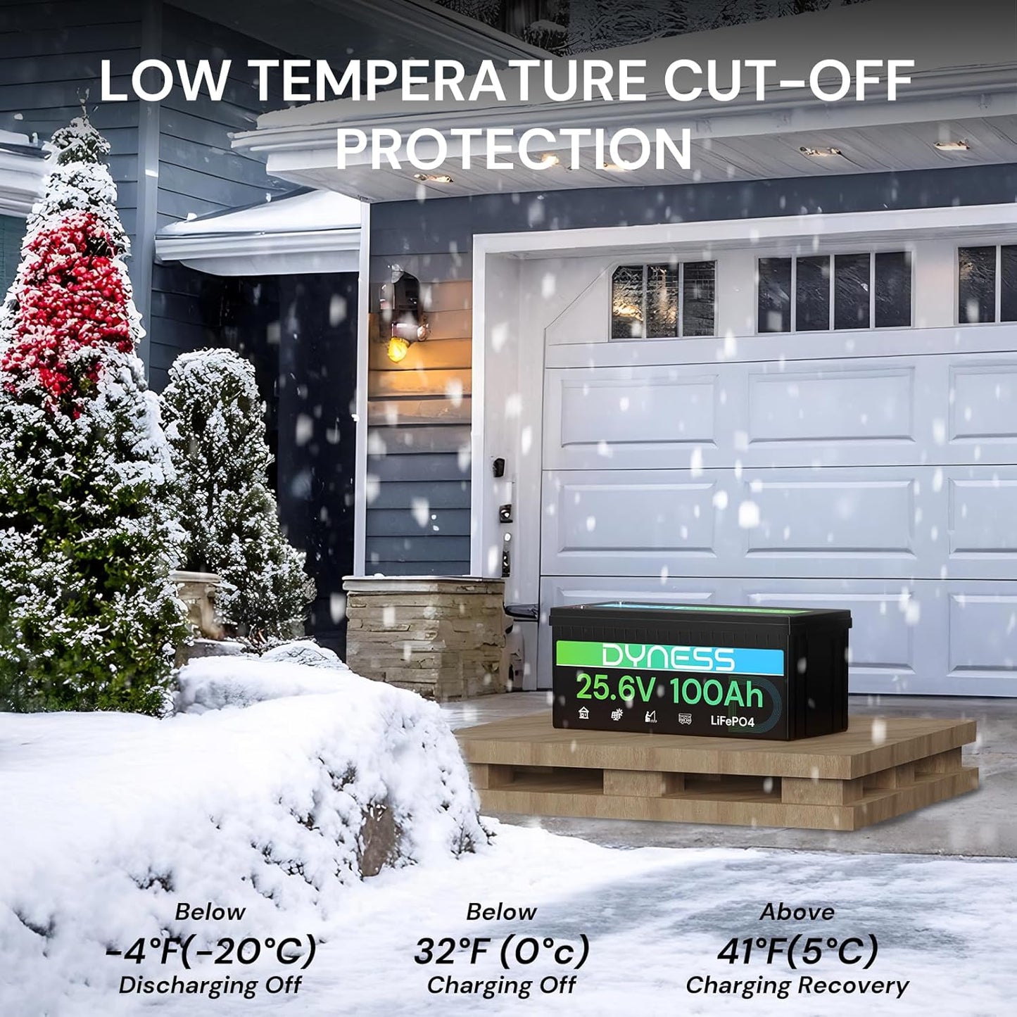 24V 100Ah LiFePO4 Lithium Battery, 2560Wh Large Capacity with Smart 100A BMS, 4000+ Deep Cycle, 10-Year Lifetime, Supports 4P2S Connection Up to 20.48kWh, Perfect for RV, Solar System, Marine