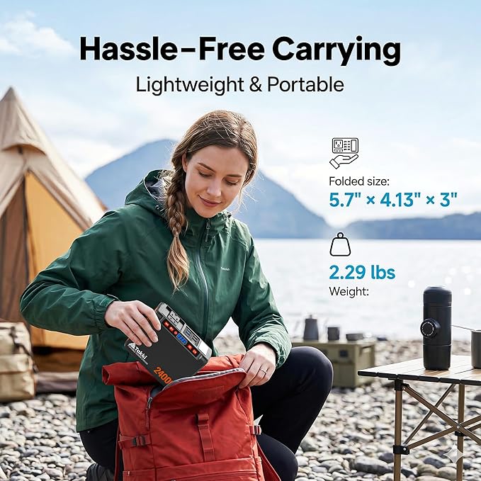 Takki 88.8Wh Portable Power Station Peak 120W Lithium Battery Small Generator Power Bank with 110V AC Outlet Battery Backup for Camping Home Use Emergency(Solar Panel Optional)