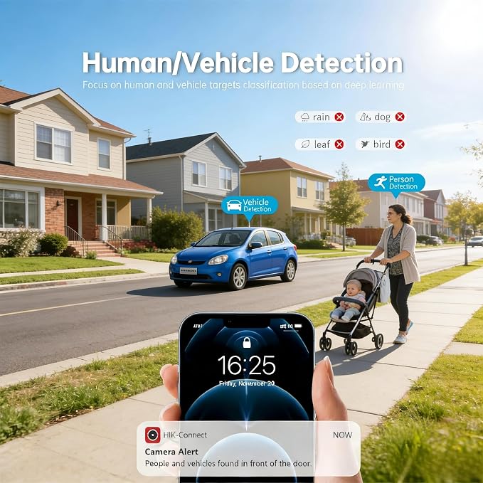 DS-2CD2343G2-I 4MP AcuSense Fixed Turret Dome POE IP Camera, Human & Vehicle Detection, 2.8mm Wide Angle Lens, 100ft IR Distance, 120dB True WDR, IP67 Outdoor, H.256+, Compatible with Ⲏіk-Connect