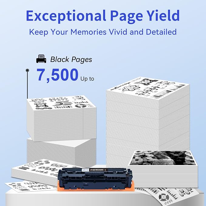 414X Black Toner Cartridge 2 Pack High Yield (with Chip) Compatible Replacement for HP 414X 414A for Color Laserjet Pro MFP M479fdw M479fdn M479dw Pro M454dw M454dn M479 M454 Printer Ink W2020X W2020A