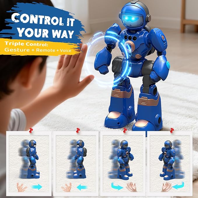 2-in-1 Robot Toy & Robot Dog for Kids 3-12, Interactive Remote Control Smart Robots with Voice, Touch & Follow, Programmable Dancing Singing Walking Features, Birthday for Boys & Girls