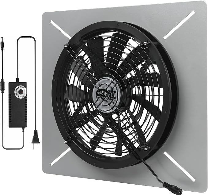 Crawlspace Ventilation Fan, 720 CFM Stainless Steel Basement Vent Fan, Ultra-Thin Reversible Airflow Window Exhaust Fan for Kitchen, Garage, Attic, Crawl Space & Grow Tent