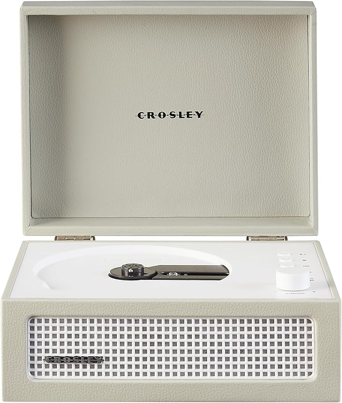 Crosley CR3517A-DU Voyager Retro Portable CD Player with Stereo Bluetooth Speakers and FM Radio, Dune