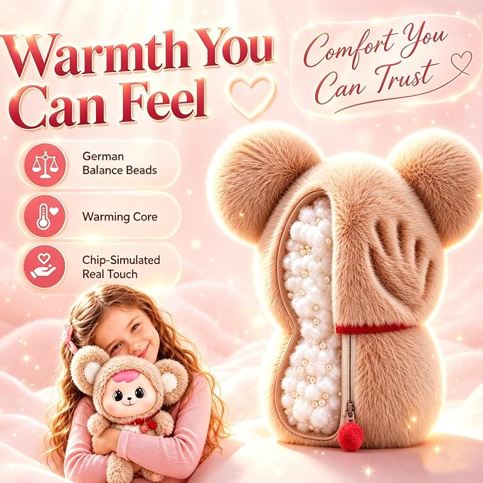 AI Powered Plush Bear Interactive Toy American Smart Voice Chat Human Like 91 Languages Communicable Companion Stuffed Animal Doll for Kids Learning Gift
