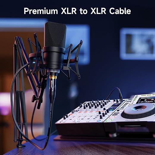 Cable Matters 2-Pack Premium XLR to XLR Cables - 15ft, Male to Female Microphone Cable, Oxygen-Free Copper (OFC) Mic Cord, Black